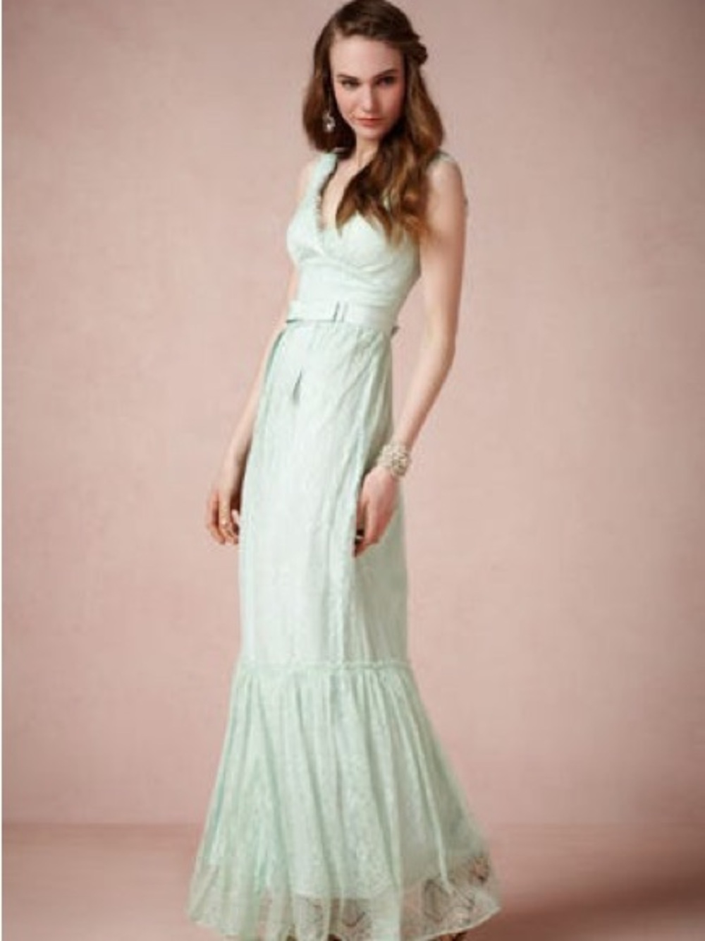 McGinn Mint Lace Maxi Dress for BHLDN Athropologie